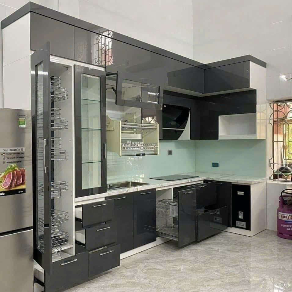 Thi công mẫu tủ bếp nhựa B59
