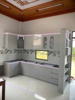 Thi công mẫu tủ bếp nhựa B24