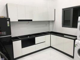 Thi công mẫu tủ bếp nhựa B35